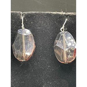 Smokey Faux Topaz Dangle/Drop Earring Length 1.75 Inches